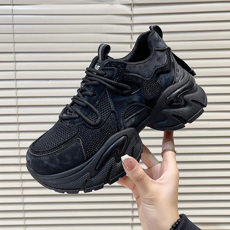 Fashion NEW Women Thick Bottom Chunky Sneakers Female Platform Lace Up Breathable Spring Autumn Woman Vulcanize Shoes Zapatos Mujer