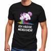 Men's T-Shirt Saying I Hate People Puking Unicorn Fun Shirt Saying-
