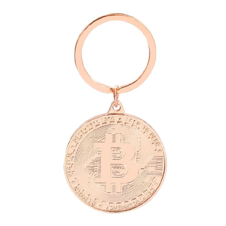 Crypto Collectible Keychain With Bitcoins Motifs Stylish Metal Construction Keyring Pendant For Gifting And Display