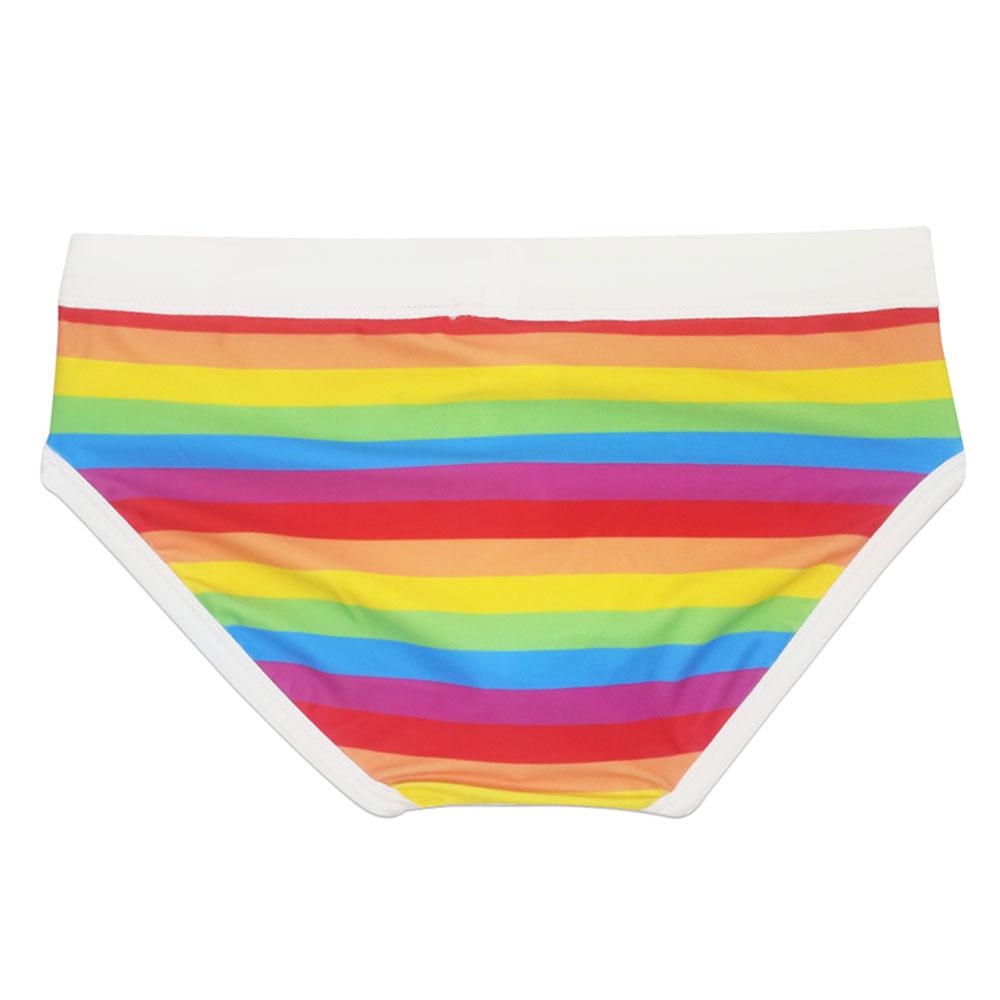 Men Swim Briefs Trunks Pride Day Strips Tight Fit Sexy Swimwear Beach Wear Tanning Surfing GYM