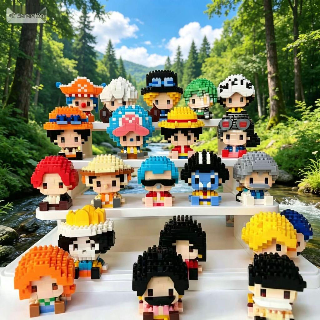 Pirate Anime Character Building Blocks for Kids - Educational Assembly Desktop Ornaments