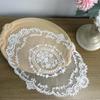 Retro French Style Lace Placemats Fashionable Embroidered Cup Mat vase mat 16.5”x11.6”,White