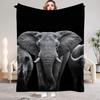 Wolf Lion Animal Print Flannel Blanket Comfortable Soft for Home Decoration Customizable Size Family Living Room Decor