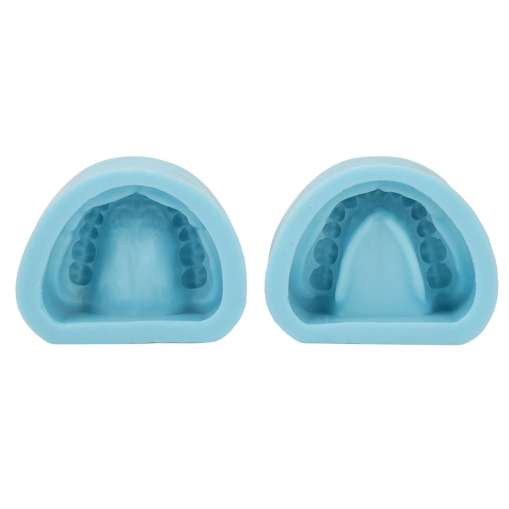 2pcs Dental Material Female Mold Full Mouth Soft Silicone Edentulous Female Plaster Model
