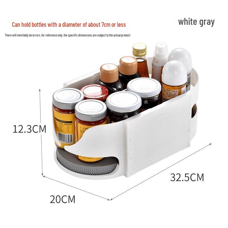 Rotatable Kitchen Corner Storage Rack for Seasonings and Condiments