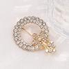 Decorative Shirts Brooch Women Hollow Rhinestone Ring Brooch, Dainty Circle Lapel Elegant Pin Pin, Sweater Cardigan Coat Dress Jewelry Accessories