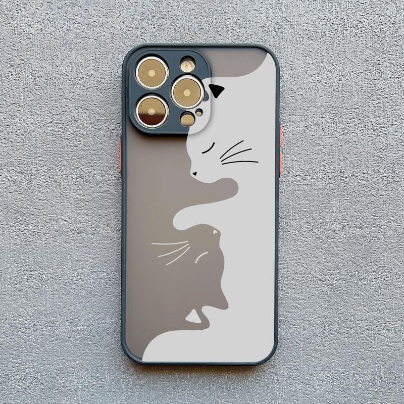Black And White Cat Luxury Phone Case For Iphone 15 14 Pro Max Plus 13 12 Mini Pro Max 11 X XR XS 8 7 Plus SE2 Shockproof Covers