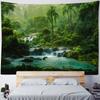 Bohemian style home decoration wall hanging forest waterfall tapestry landscape background cloth bedroom living room dormitory