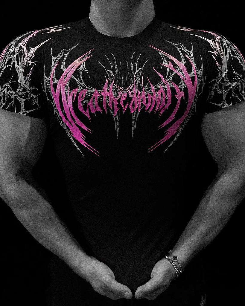 Tricou Fitness Breathedivinity pentru Bărbați cu Uscare Rapidă - Respirabil, Elasticitate Ridicată, Mânecă Scurtă, Compresie.