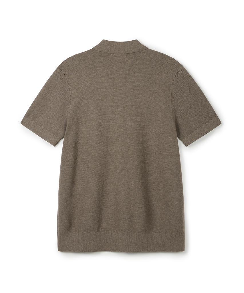 USPOLOASSN Short Sleeve Collared Knit_Melange Beige