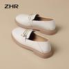 ZHR Women's Genuine Leather Pearl Two-Wear Loafers