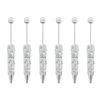 6pcs Glittering Beadable Pen Ballpoint Pen Black Ink Pen 1.0mm Smooth Writing Pen Rhinestones Fancy Pen School Supplies