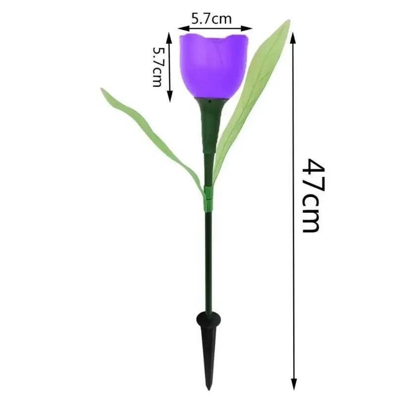 1PCS Solar Tulip Lights Outdoor Waterproof LED Garden Stake Lights Auto On At Dusk Mood Lighting for Yard Pathway Patio