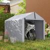 Garden Shed Storage Tent, Motorcycle Shelter, Roll-Up Door, 162 x 221.5 x 163 cm, Light Grey