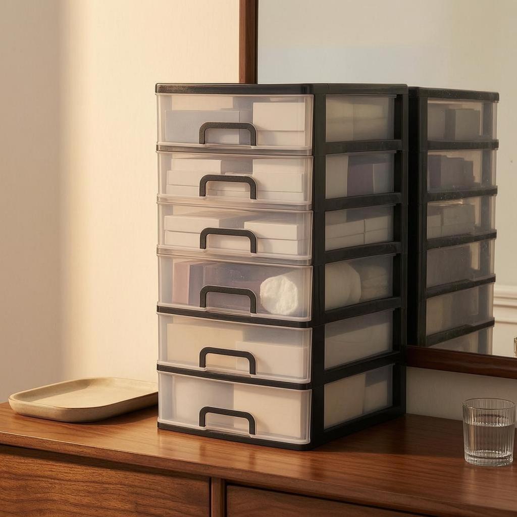 Desktop Drawer Organizer Translucent Fronts Office Supply