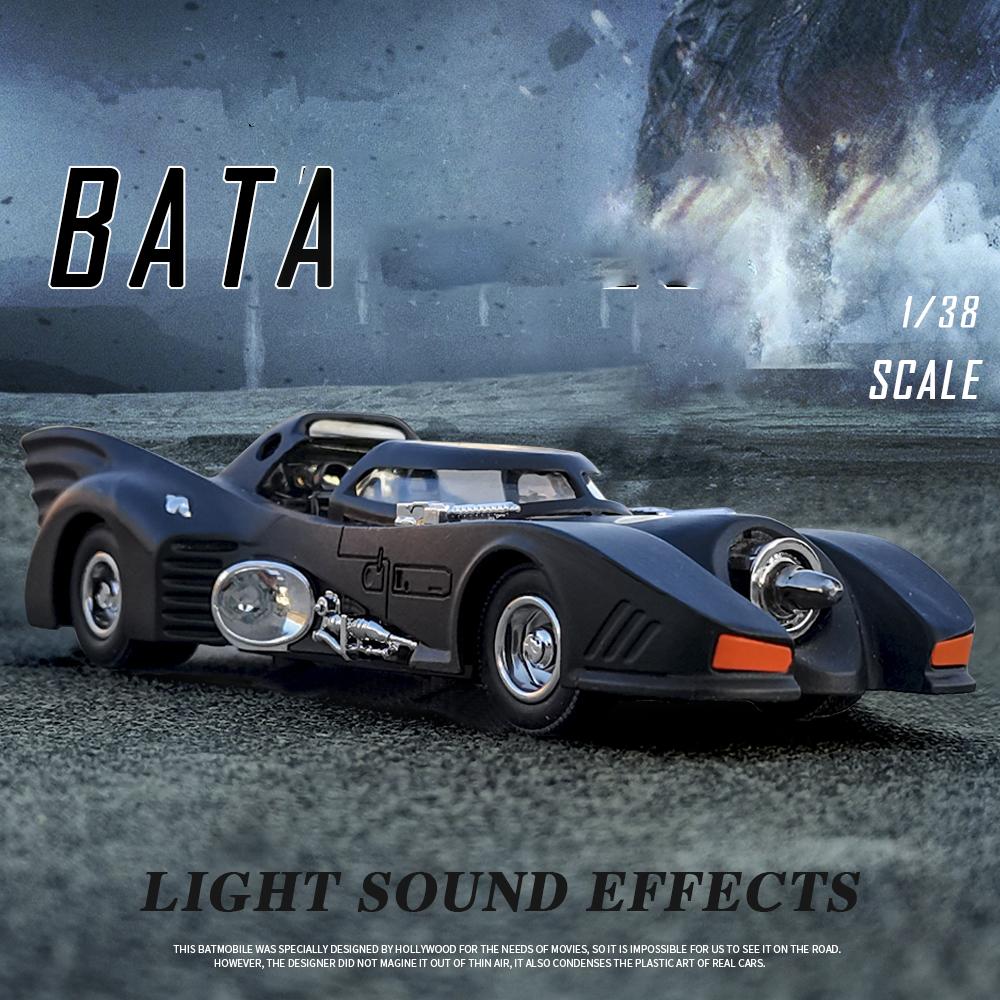1/38 Scale Classic Bat Sports Alloy Car Model Toy, with Simulation Sound and Light for Kids Adults Gift Collection