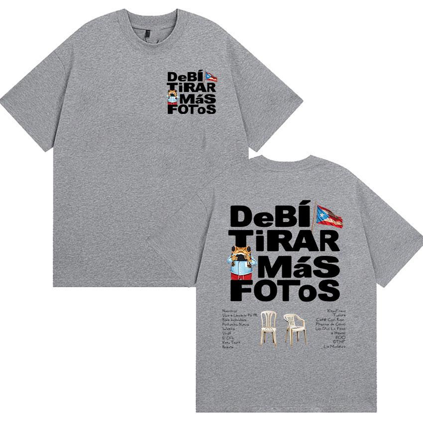 Funny Debi Tirar Mas Fotos DTMF Print T Shirt 2026 Bad Bunny 100% Cotton Short Sleeve T-Shirts Unisex Women Fashion Graphic T-shirt