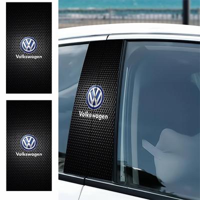 2 pièces Couvercles de Colonne Centrale de Pilier B de Voiture Autocollants en PET Accessoire Pour VW GTI Polo Golf Passat Scirocco Tiguan Jetta T-ROC Touareg Taigo Ek3