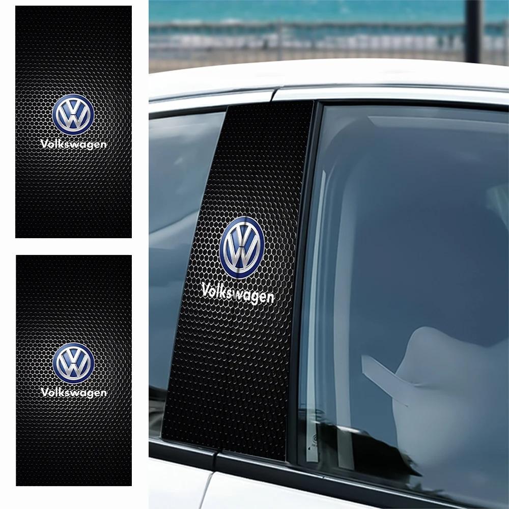 2pc Car B-Pillar Center Column Cover PET Decals Accessorie For VW GTI Polo Golf Passat Scirocco Tiguan Jetta T-ROC Touareg Taigo RA1
