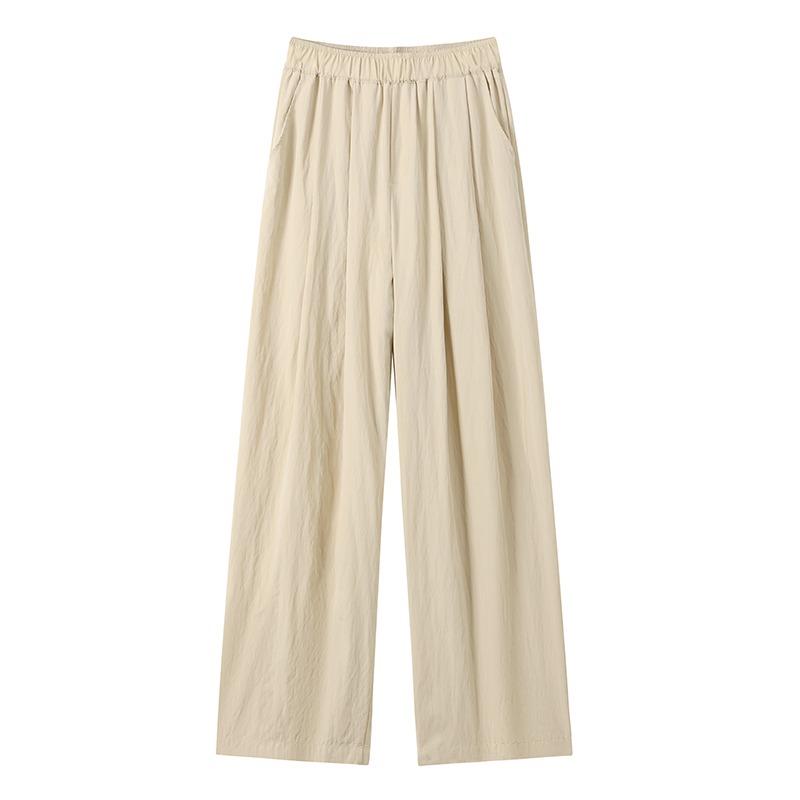 Spodnie z szerokimi nogawkami Ice Silk damskie letnie z wysokim stanem Dapdown Casual w stylu japońskim Leniwe spodnie Yamamoto Bawełniane spodnie lniane na co dzień