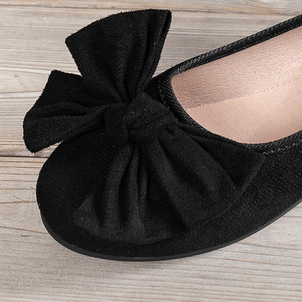 Fashion Large Size Butterfly Knot Ladies Flat round Toe Soft Bottom Summer Grandma Shoes Casual Micro Fiber Upgraded Rubber Sole