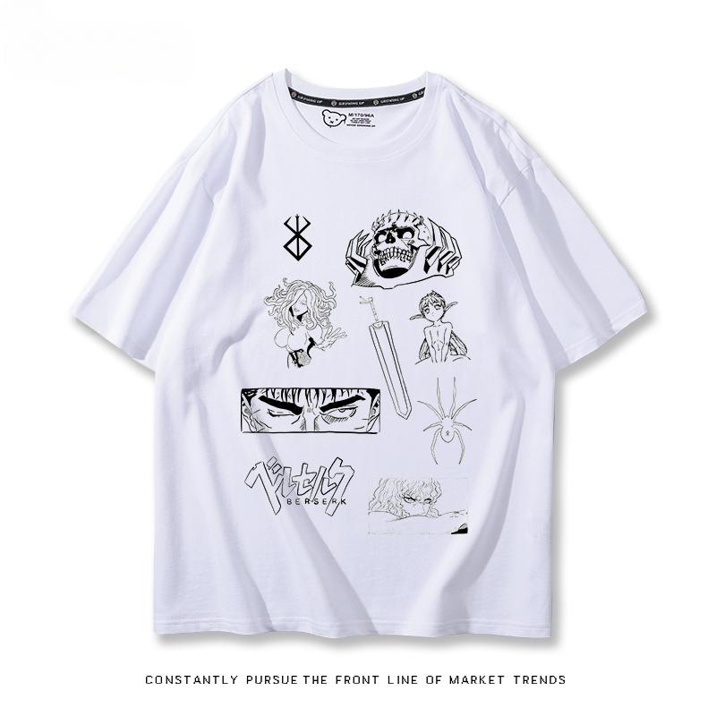 Berserk anime potisk osobnosti 100% bavlna tričko léto venkovní ležérní pohodlný trend street pánské oblečení