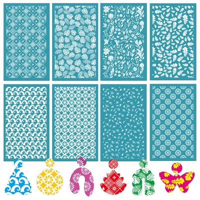 Silk Screen Stencils for Polymer Clay PET Geometric Flower Transfer Printing Ceramic Tools DIY Crafts Earrings Jewelry Making