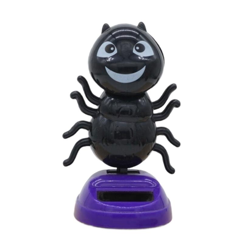 Solar Powered Halloween Figure Dancing Toy Pumpkins Solar Shaking Head Dancing Doll Ornament for Car Dashboard Decors