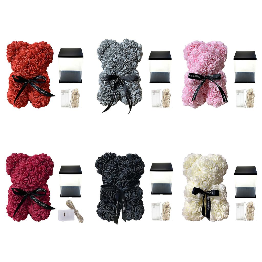 Rose Flower Bear Handmade Creative Artificial Rose Bear Romantic Valentine s Day Gifts