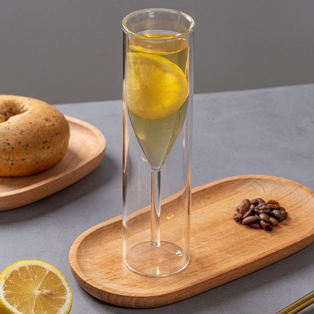 Double Wall Glass Drink Cup Wine Dispenser Wine Glass Bar Tool Champagne Glasses Weddings