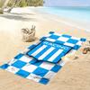 Racing Shield Blue Pattern Beach Towel Quick-drying for Travel Outdoor Sports Jogging Beach and Swimming