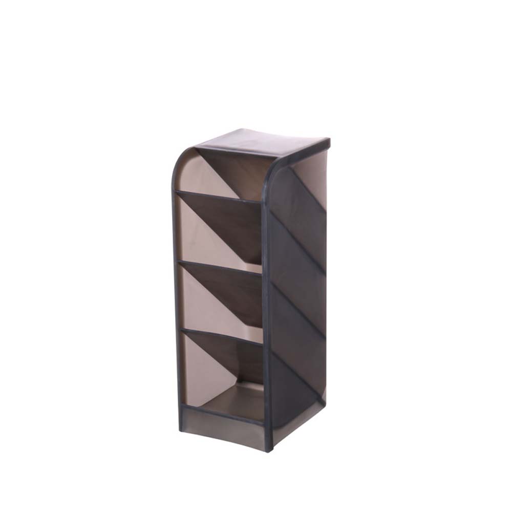 Pen Holder Plastic Slant Organiser Transparent Multi-Compartment Organiser Desktop Kids Four Compartments