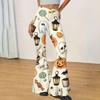 Women's Halloween Print Yoga Pants - Flared Leggings, Casual Stretchy Bell Bottom Pants for Women, for Yoga, Daily Wear and Party