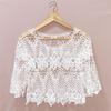 Women's French V-Neck Crochet Knit Cardigan - Chic Summer Fashion, Slimming Loose Fit, Versatile Top