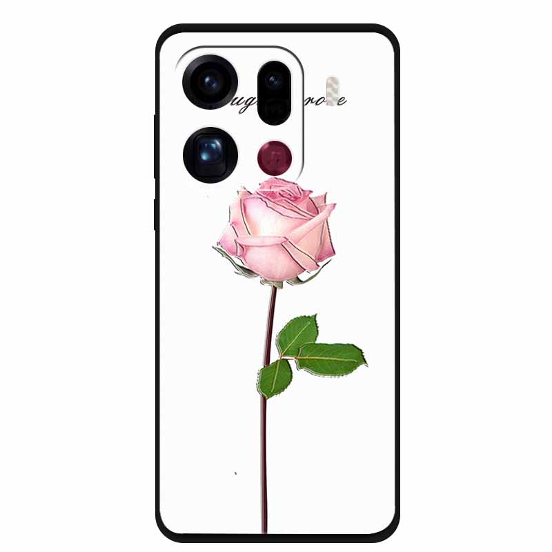 3D Flowers Case For Oppo Find X9 Pro 5G Case Emboss Relief Floral Black Silicone Soft Back Cover For Oppo Find X9 Pro Case Funda