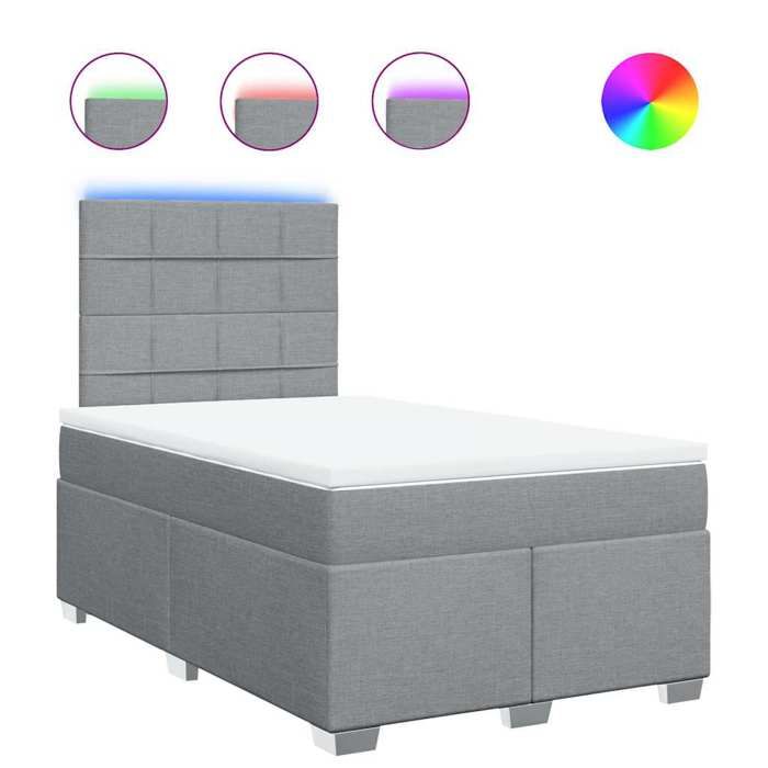Maison Exclusive - Sommier à lattes de lit avec matelas Gris clair 120x200cm Tissu