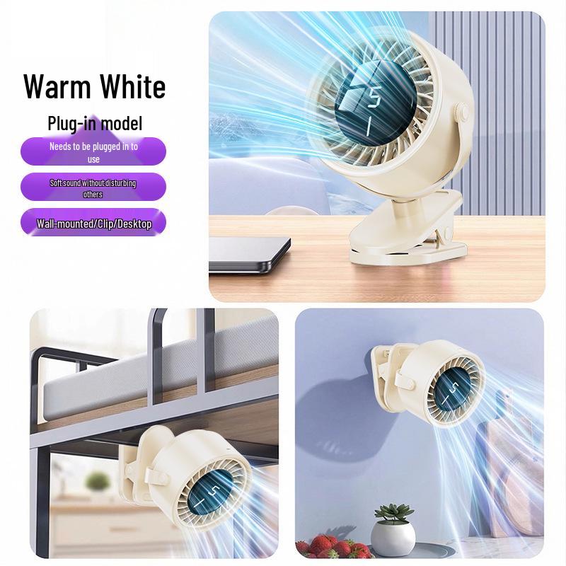 Přenosný USB dobíjecí klipový ventilátor - Tichý, Silný vítr, Ideální pro stolní a venkovní použití