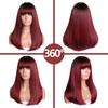 MISSQUEEN Ombre maro auriu păr lung drept Lolita peruci Bobo cu breton Peruci sintetice pentru femei Cosplay rezistente la căldură