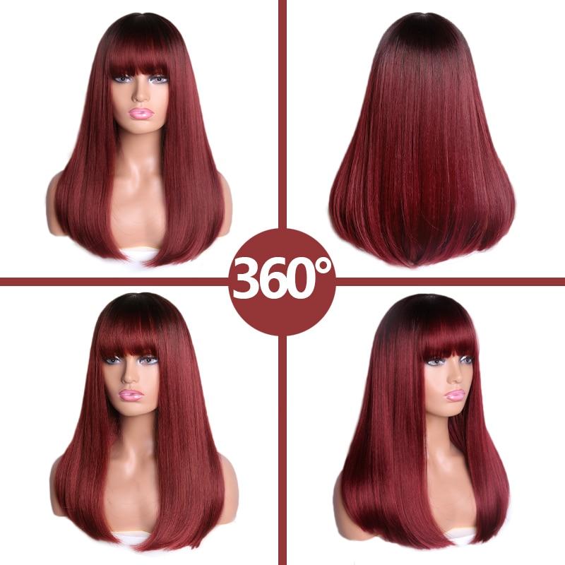 MISSQUEEN Ombre maro auriu păr lung drept Lolita peruci Bobo cu breton Peruci sintetice pentru femei Cosplay rezistente la căldură