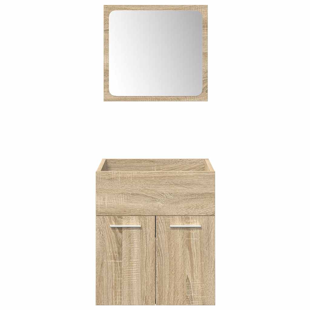 5 Piece Bathroom Furniture Set in Sonoma Oak Particleboard