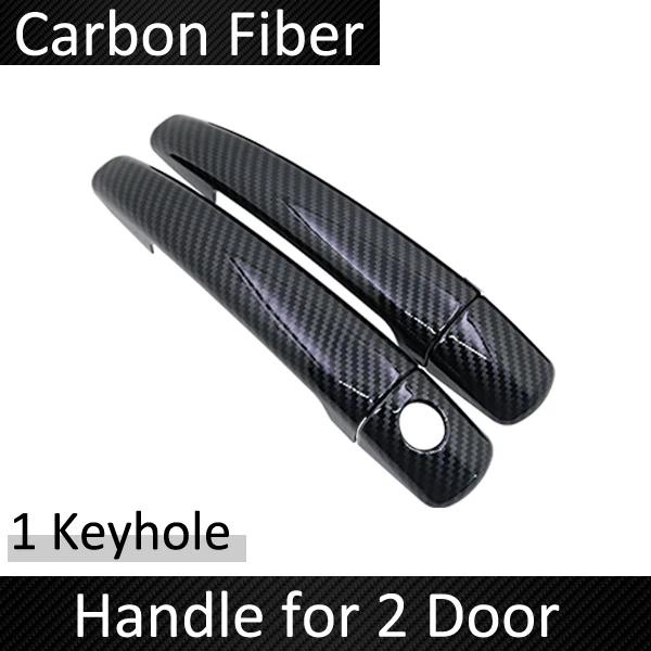 Black Carbon Fiber Car Handle Or ABS Chrome Door Handles Cover for Peugeot 208 MK1 2012~2018 Car Accessories Styling GTI Active
