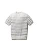OLZEN Men'S Striped Round Short Sleeve Knit_Zog2Er1310