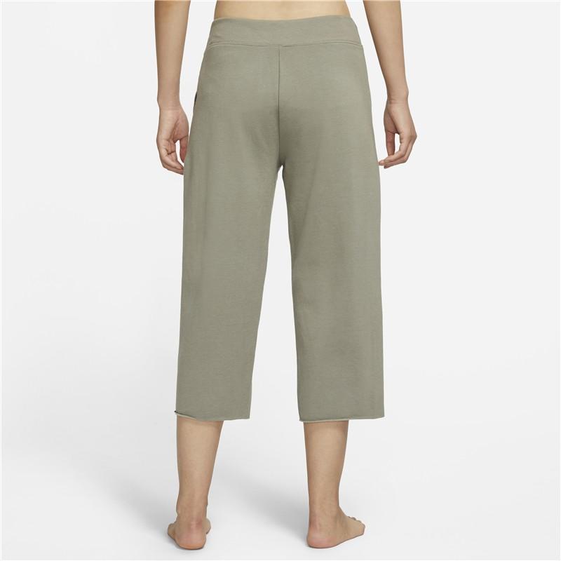 Nike Yoga Luxe Knit Wide-Leg Capri Pants Women Bottoms Olive DA0777-320