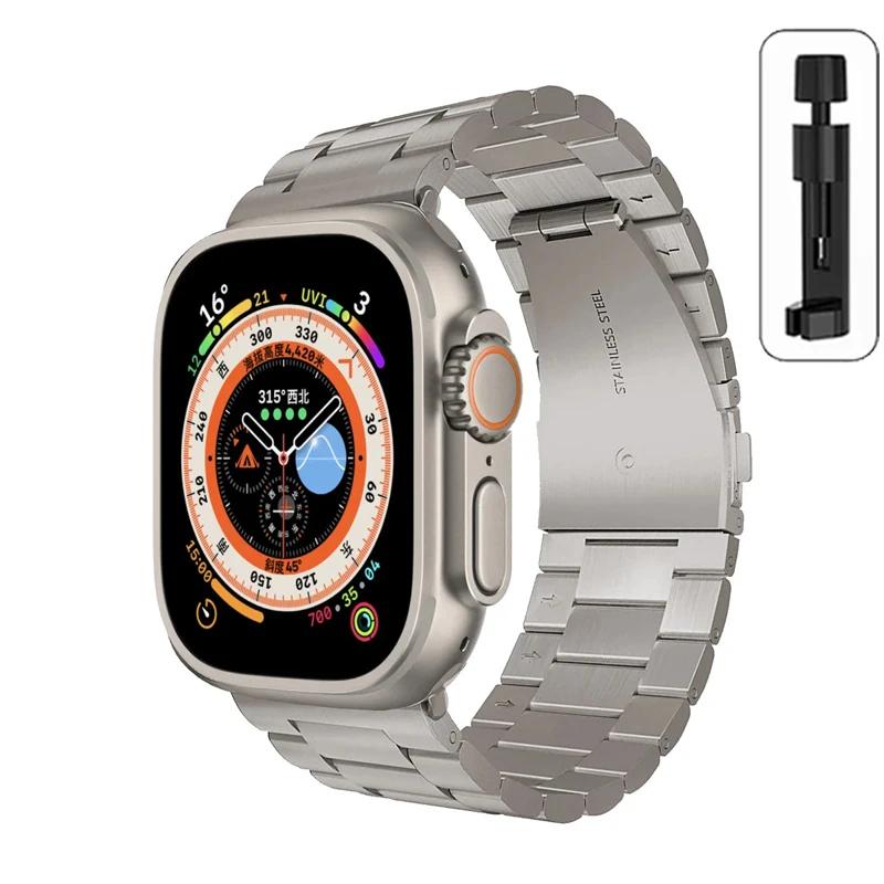 Stainless Steel Strap For Apple Watch Ultra 2 49mm 45mm 41mm 40mm 44mm 46mm Watch Strap Metal Bracelet For iWatch 10 9 8 7 6 5 4