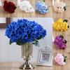 Exquisite 5 Heads Faux Silk Hydrangea Flowers Bouquet Ideal For Bridal Arrangements
