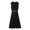 Kaslead New Women clothes Western Style Fashion With Belt Patchwork Midi Dress 5029180 800