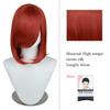 40cm Anime Synthetic White Purple Cosplay Wigs Short Green Hair Straight Silver Wig Pink Hairpiece Short Wig with Bangs