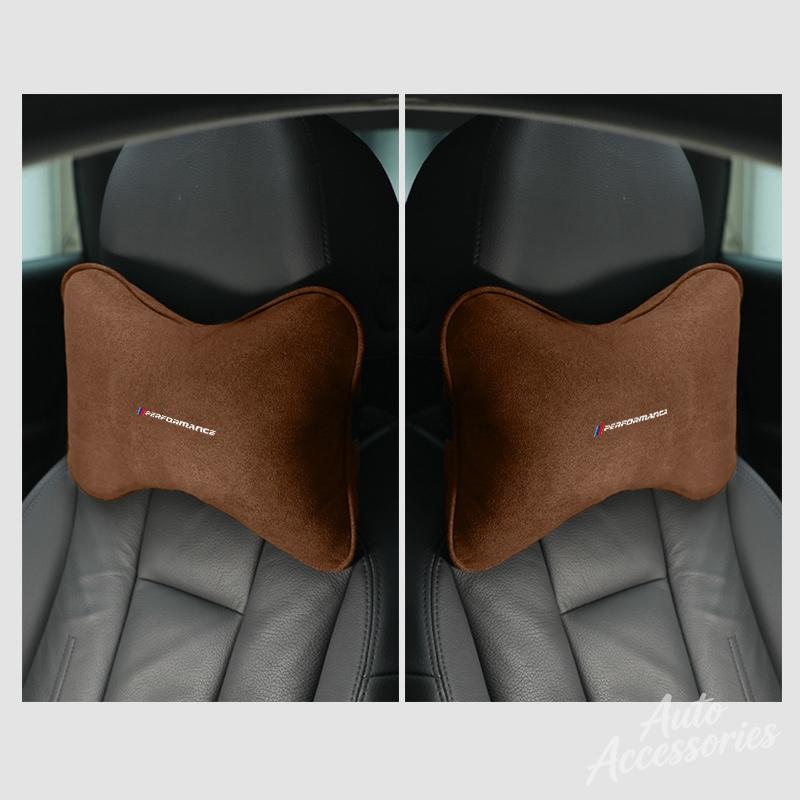 Suede Car Seat Neck Pillow Headrest Head Rest Relax Protection For Porsche Cayenne Cayman Panamera Macan Taycan Boxster stickers FU3