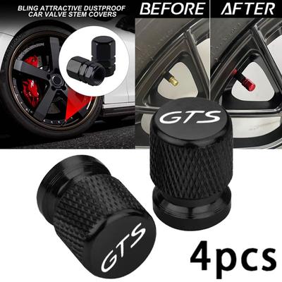 OHHH8 Car Wheel Tire Valve Caps For GTS Series 911 918 992 GTS 718 Boxster Cayman GTS Panamera Taycan GTS Cayenne Macan GTS