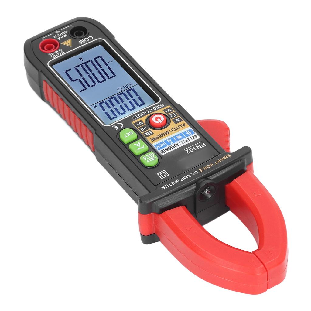 6V to 600V Clamp Meter Voice Broadcast Multimeter Tester Auto Ranging AC DC Current Voltage Meter for Electricians